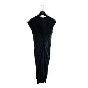 Vintage Lanvin Black Draped Dress Size 36 with Hanger